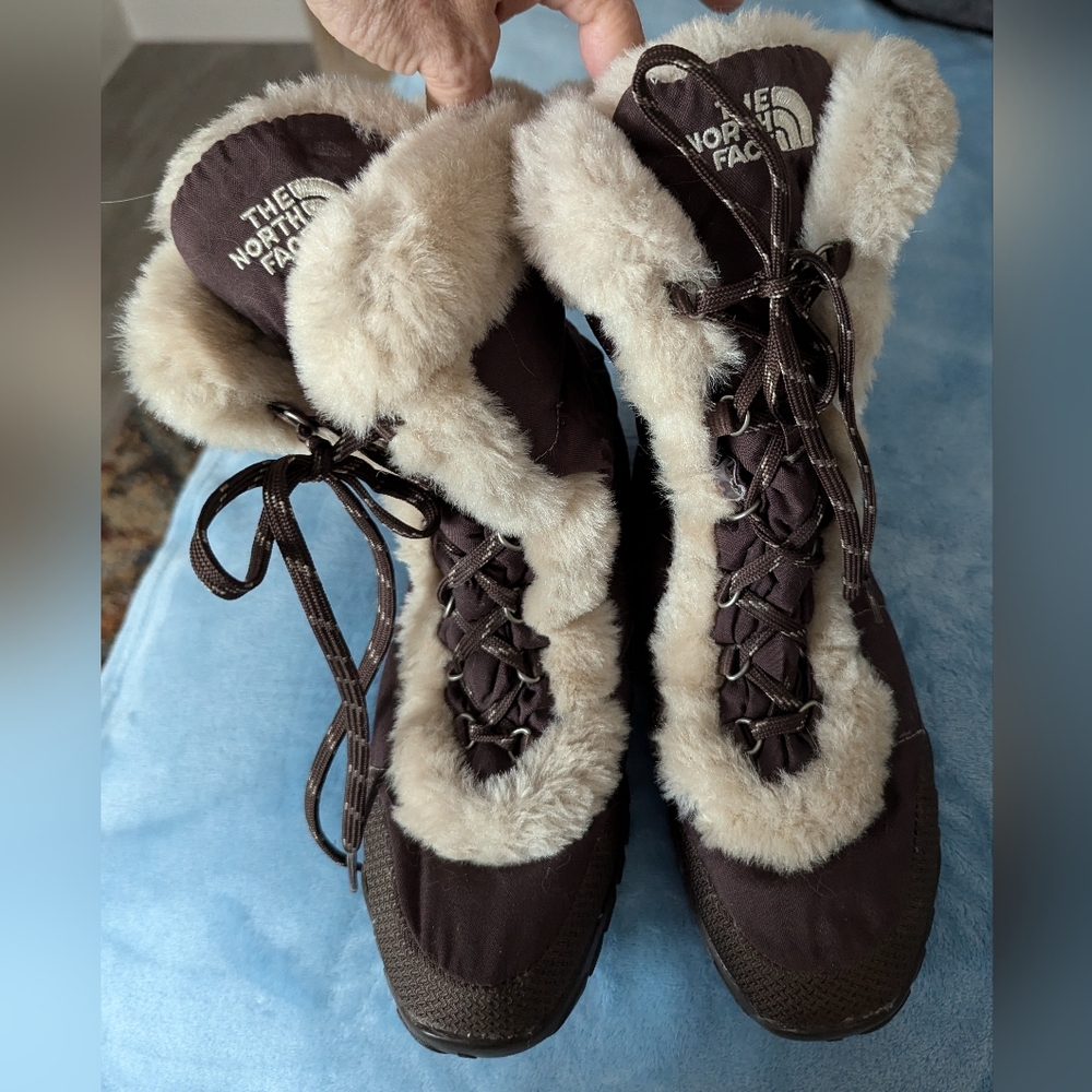 The North Face Down Boots Brown and Beige Size 6.5